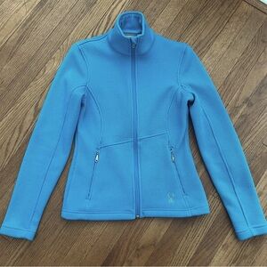 Spyder Core Blue/Turquoise Sweater Jacket Fleece Lined Size XS